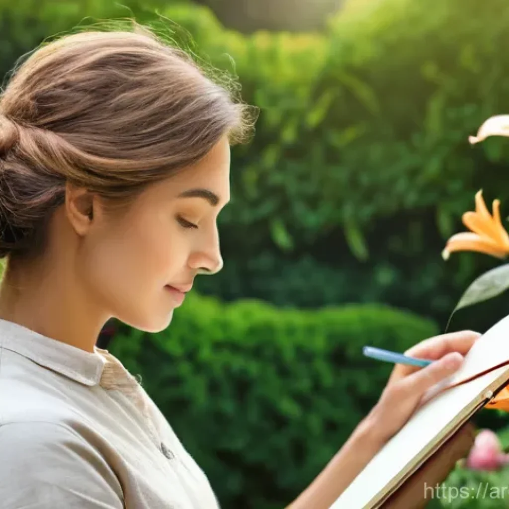 조경 업무 스트레스 관리 방법 - **Prompt 1: The Passionate Gardener's Vision**
    A serene, close-up shot of a female gardener in h...