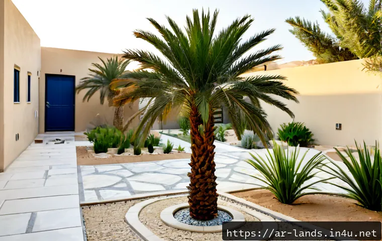 Home 17 조경 업무에서의 창의적 문제 해결 사례 - Photorealistic landscape architect and maintenance crew creatively transforming a dry courtyard in a...